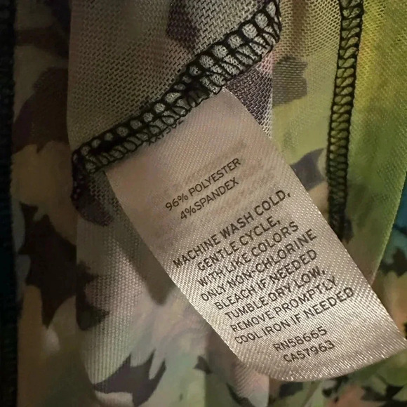 ✨NWT BP. Neon Floral Mesh Blouse Pride Gender Inclusive Button Up SMALL - Picture 5 of 5